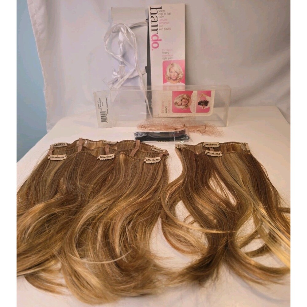 2006 Y2K Hair Do Jessica Simpson 15” Clipin  R14/88H Golden Wheat WAVY SYNTHETIC